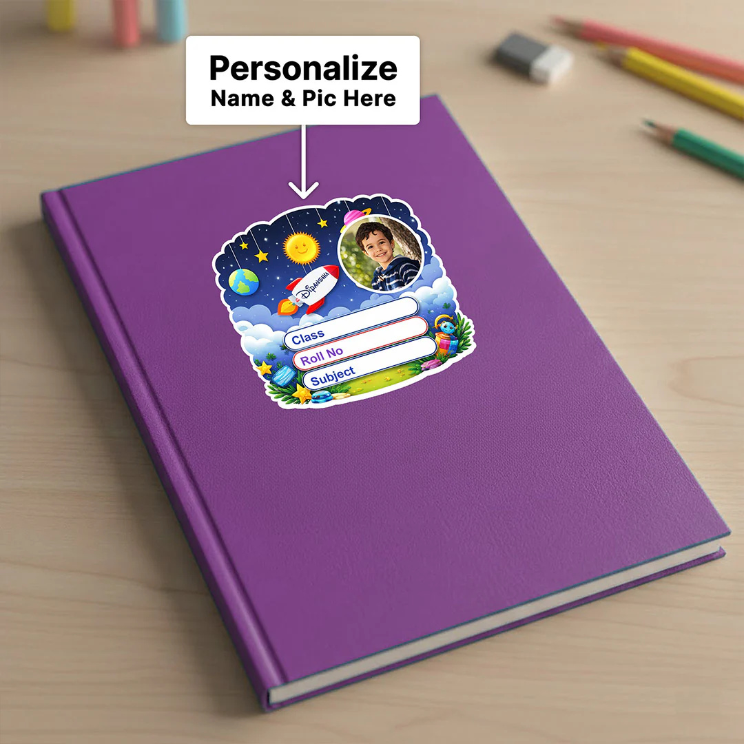 Personalized Space Rocket Theme Kids Name Slips (2x3 Inch, 24 Stickers) - Image 3
