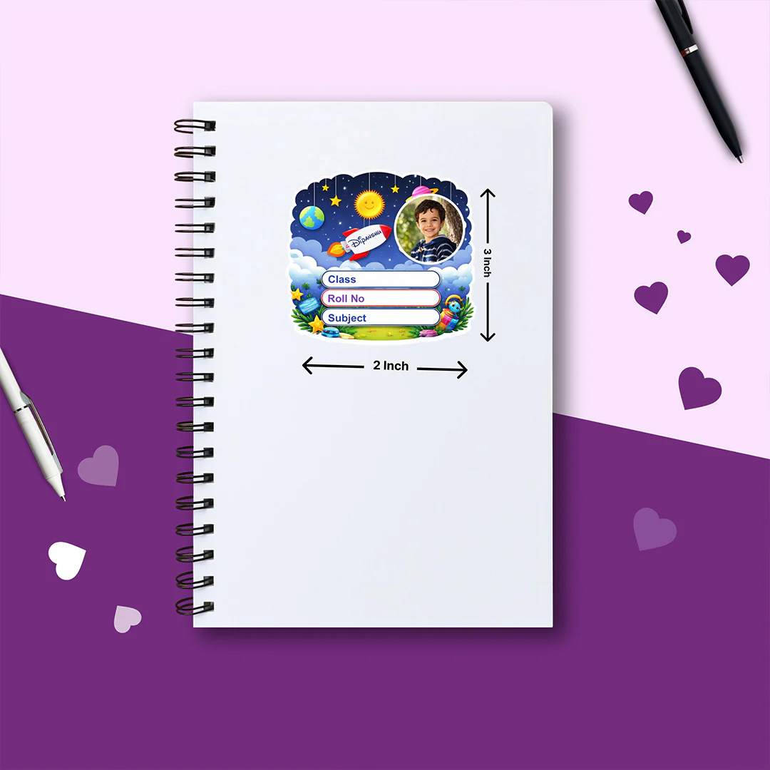 Personalized Space Rocket Theme Kids Name Slips (2x3 Inch, 24 Stickers) - Image 4