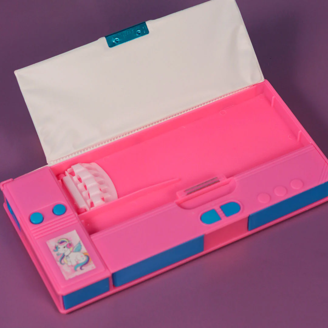 Personalized Unicorn Jumbo Pencil Box (Set of 1, Pink) - Image 6