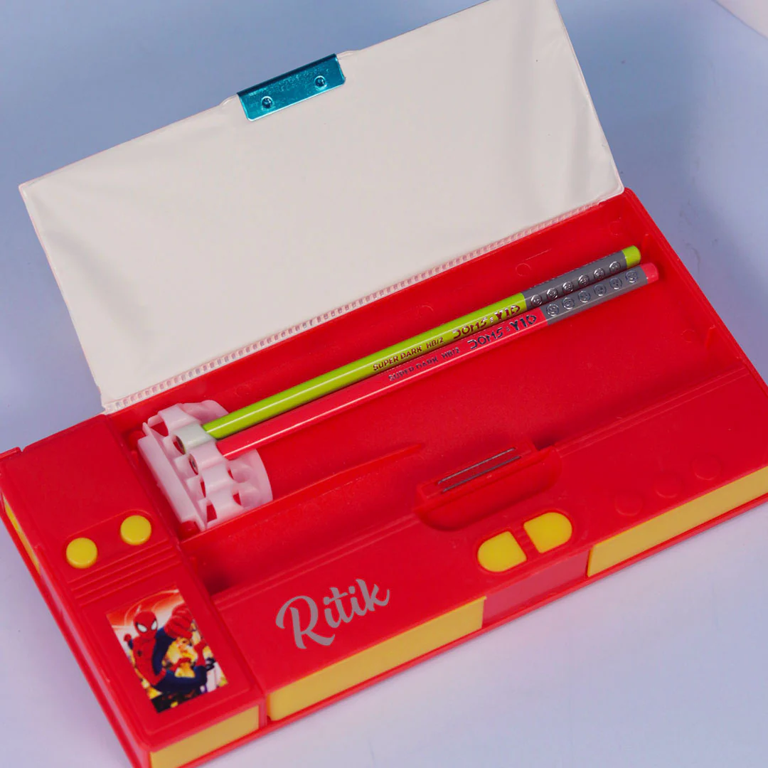 Personalized Spiderman Pencil Box(Set 1, Red) - Image 3