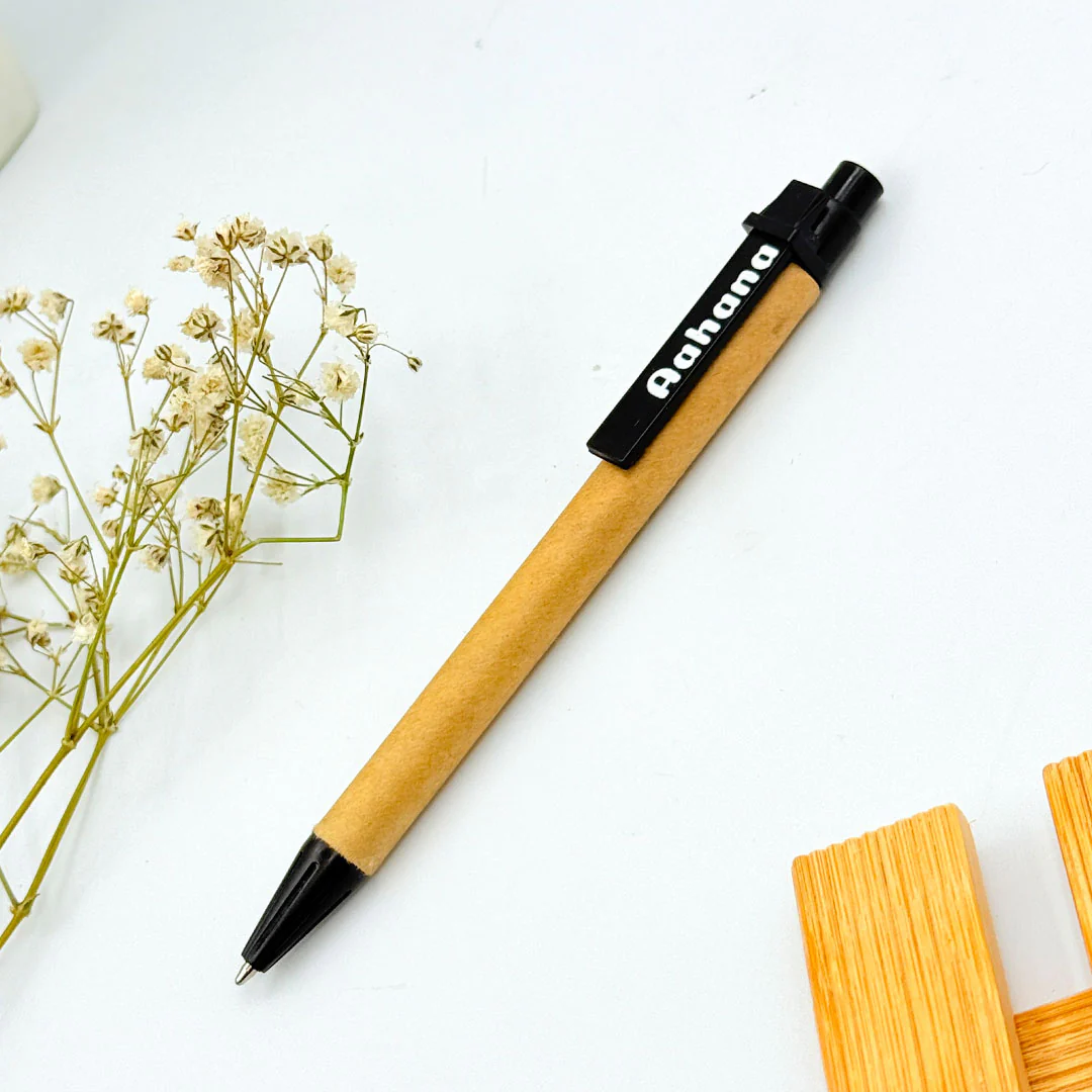 Personalized Spiral Notebook & Pen Set – 7 x 5 inches – Beige - Image 8