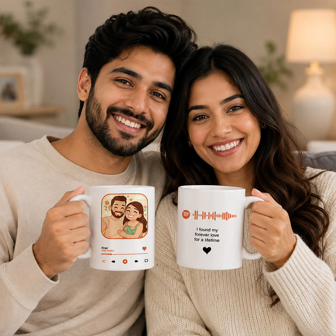 Personalized Spotify Photo Mug 325ml | Custom Song QR Code Coffee Mug with Photo & Message | Romantic Gift for Couples, Anniversary & Valentine's Day - Image 3