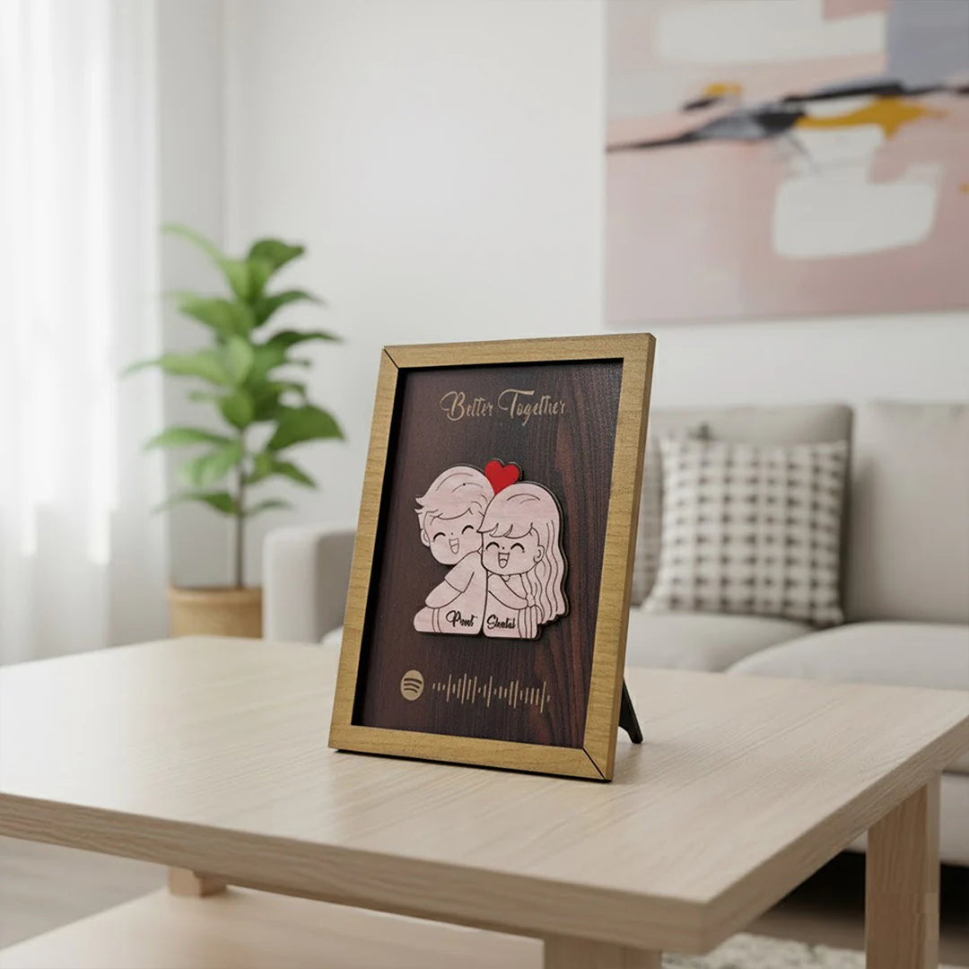 Personalized Spotify Wooden Couple Frame-6×8"