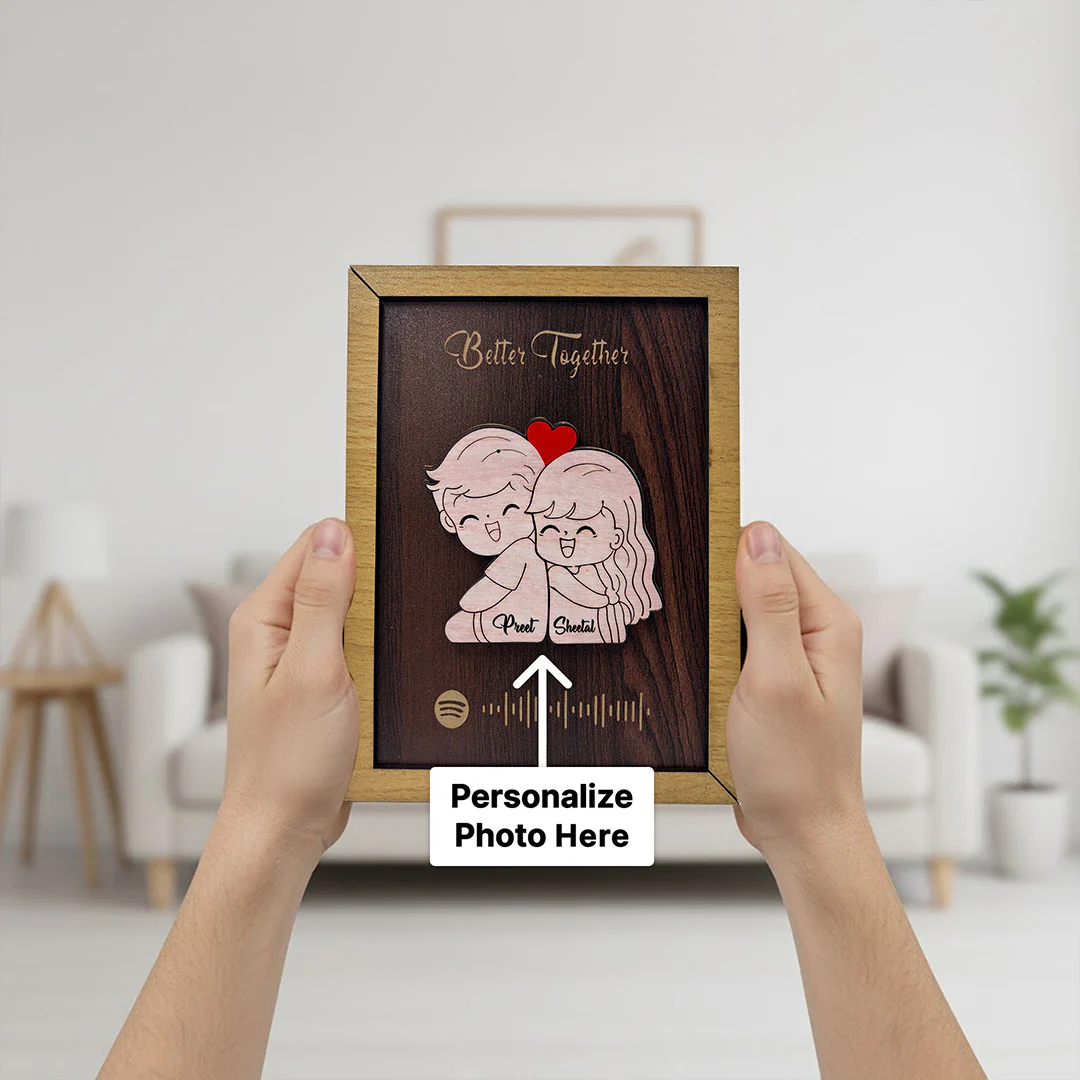 Personalized Spotify Wooden Couple Frame-6×8" - Image 2