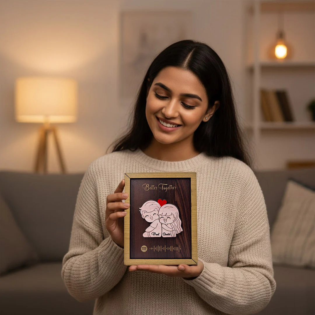 Personalized Spotify Wooden Couple Frame-6×8" - Image 4