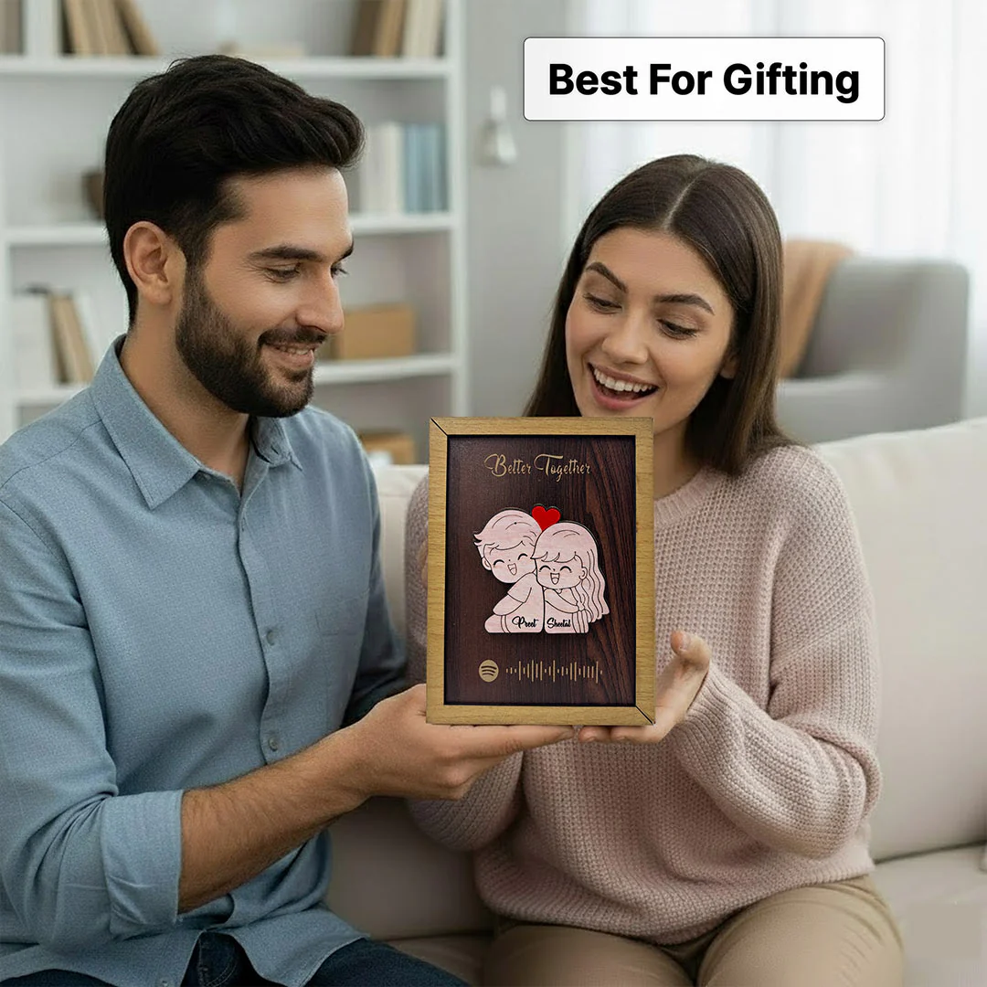 Personalized Spotify Wooden Couple Frame-6×8" - Image 5