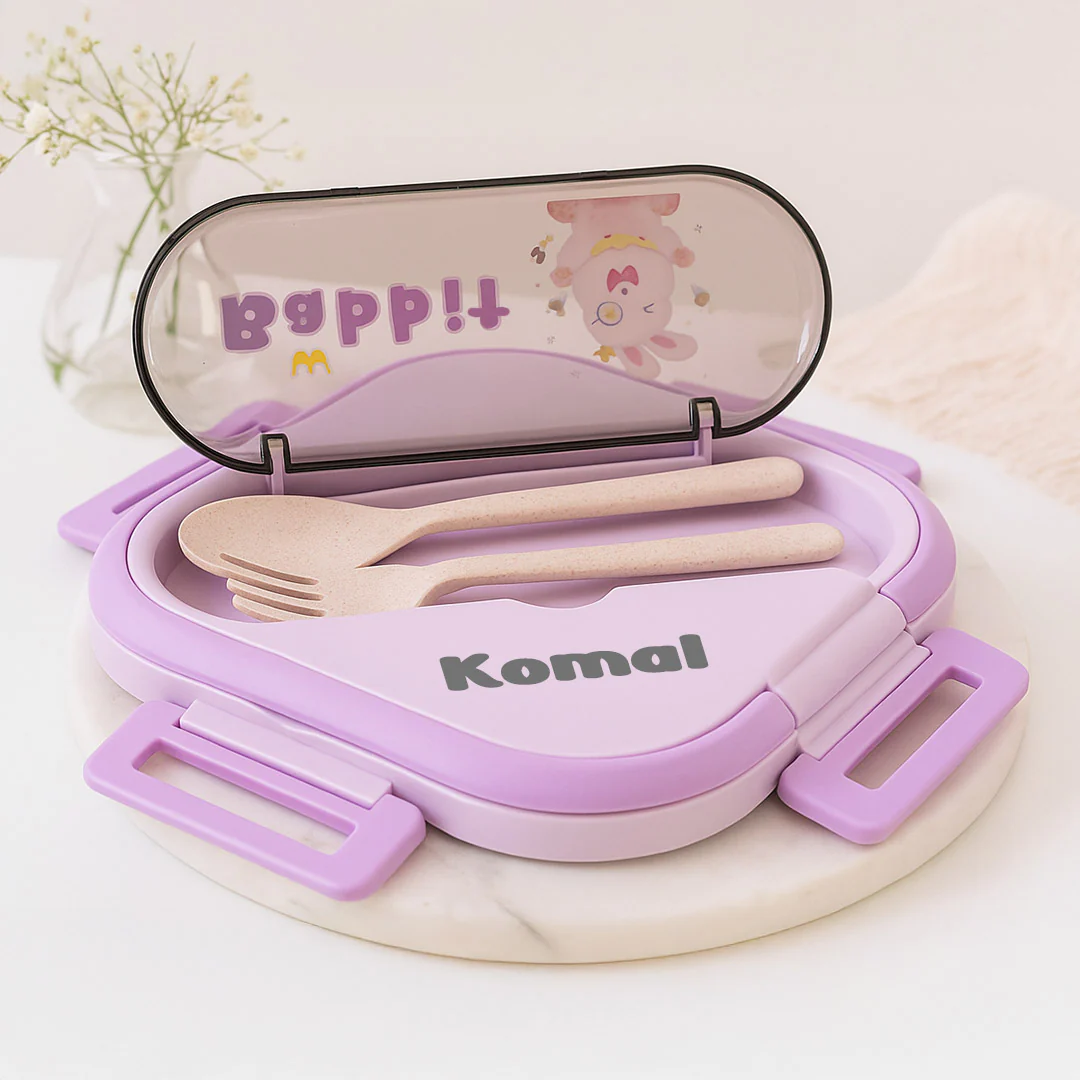Personalized Purple Rabbit Stainless Steel Lunchbox - Image 3