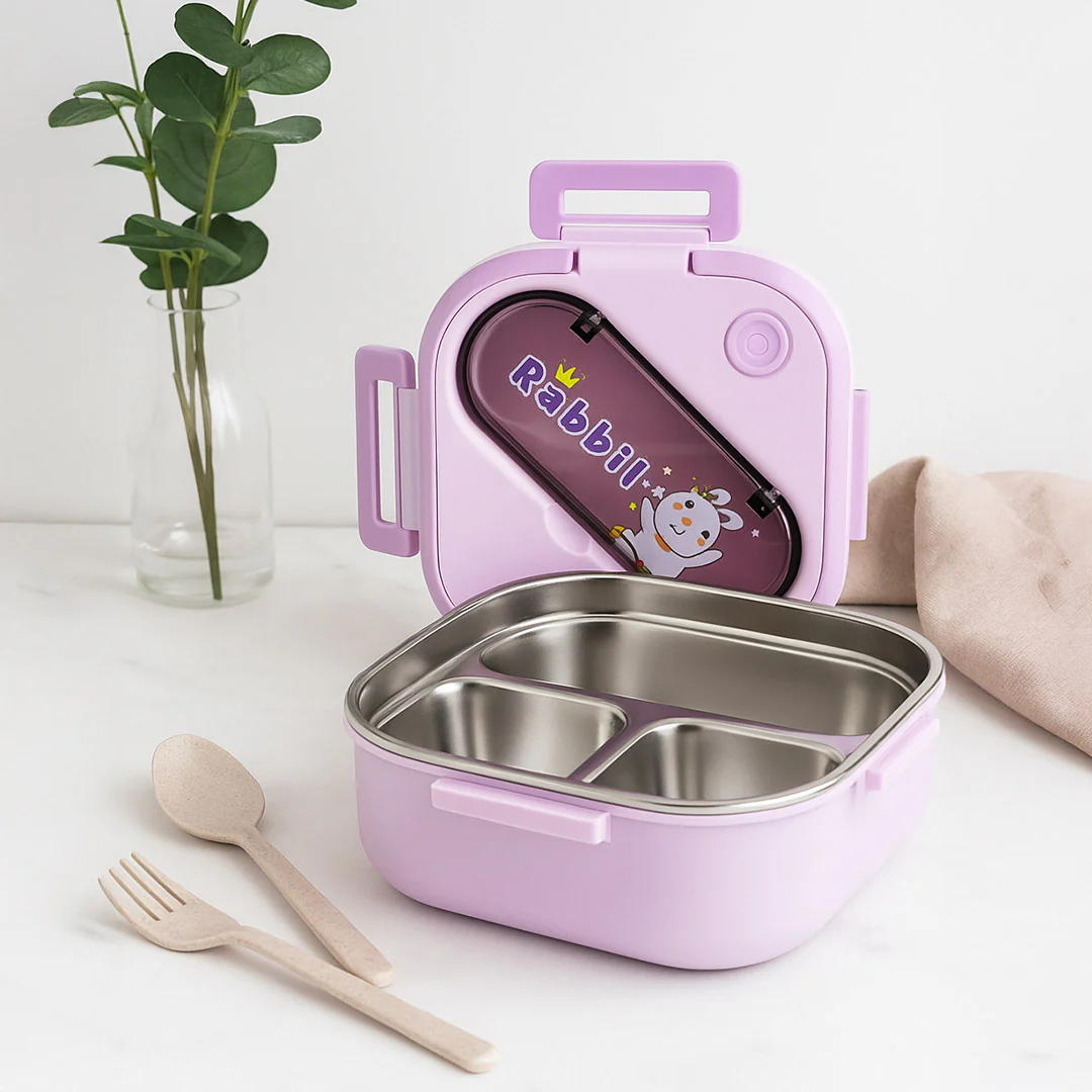 Personalized Purple Rabbit Stainless Steel Lunchbox - Image 4