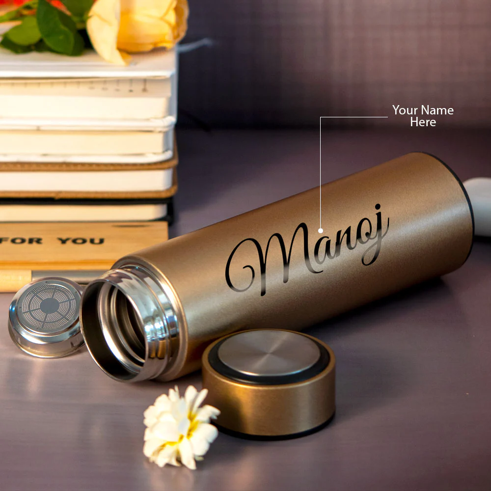 Golden Stainless Steel Water Bottle - Image 2