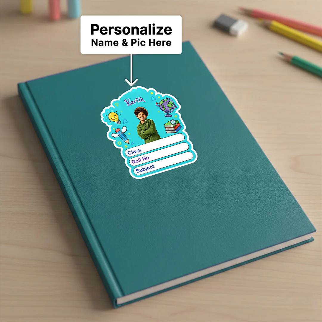 Personalized Study Theme Kids Name Slips (2x3 Inch, 24 Stickers) - Image 3
