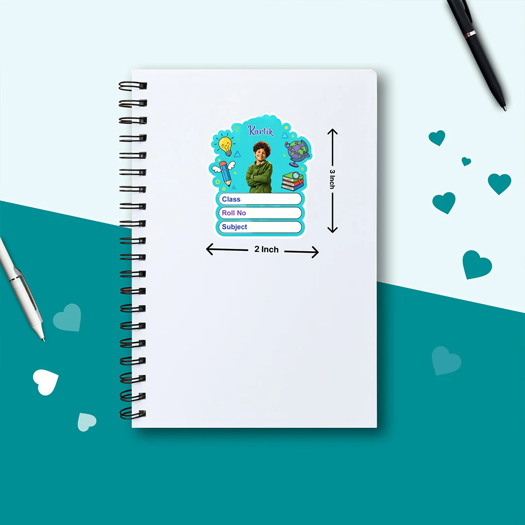 Personalized Study Theme Kids Name Slips (2x3 Inch, 24 Stickers) - Image 4
