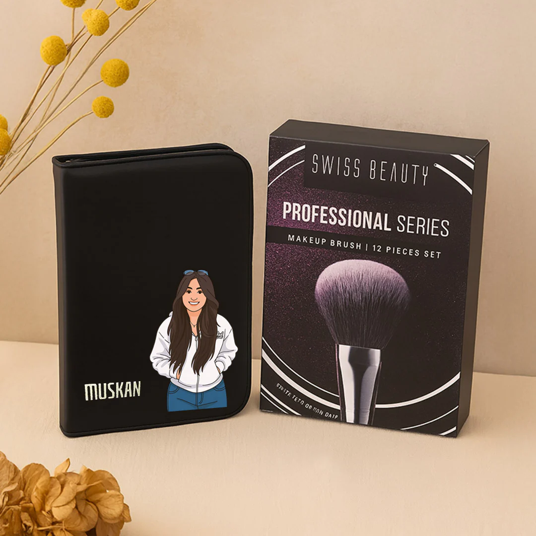 Personalized Swiss Beauty 12 -Piece Makeup Brush Set