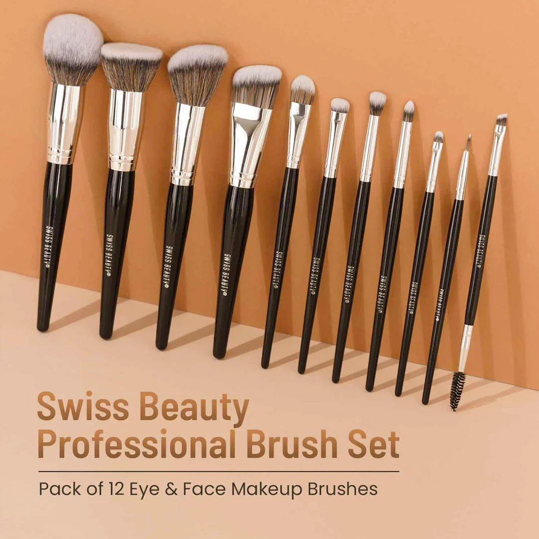 Personalized Swiss Beauty 12 -Piece Makeup Brush Set - Image 2