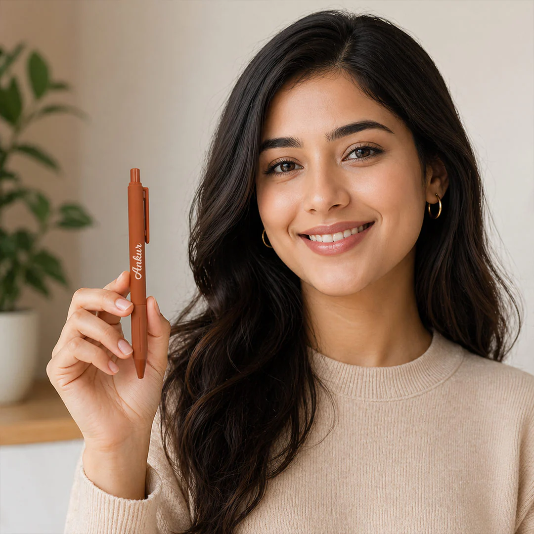 Personalized Tan Brown Pen| Elegant Writing Gift for Daily Use - Image 2