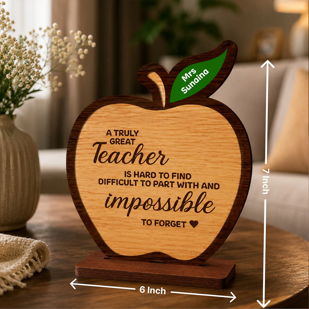Personalized Teacher Appreciation Wooden Table Top -7x6" - Image 2