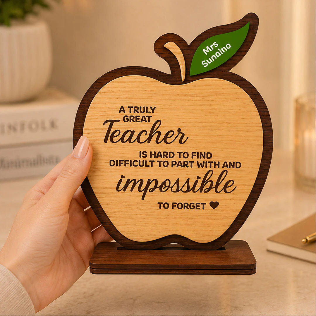 Personalized Teacher Appreciation Wooden Table Top -7x6" - Image 4