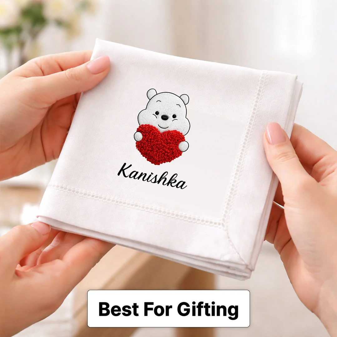 Personalized Teddy Design Handkerchief - Image 3