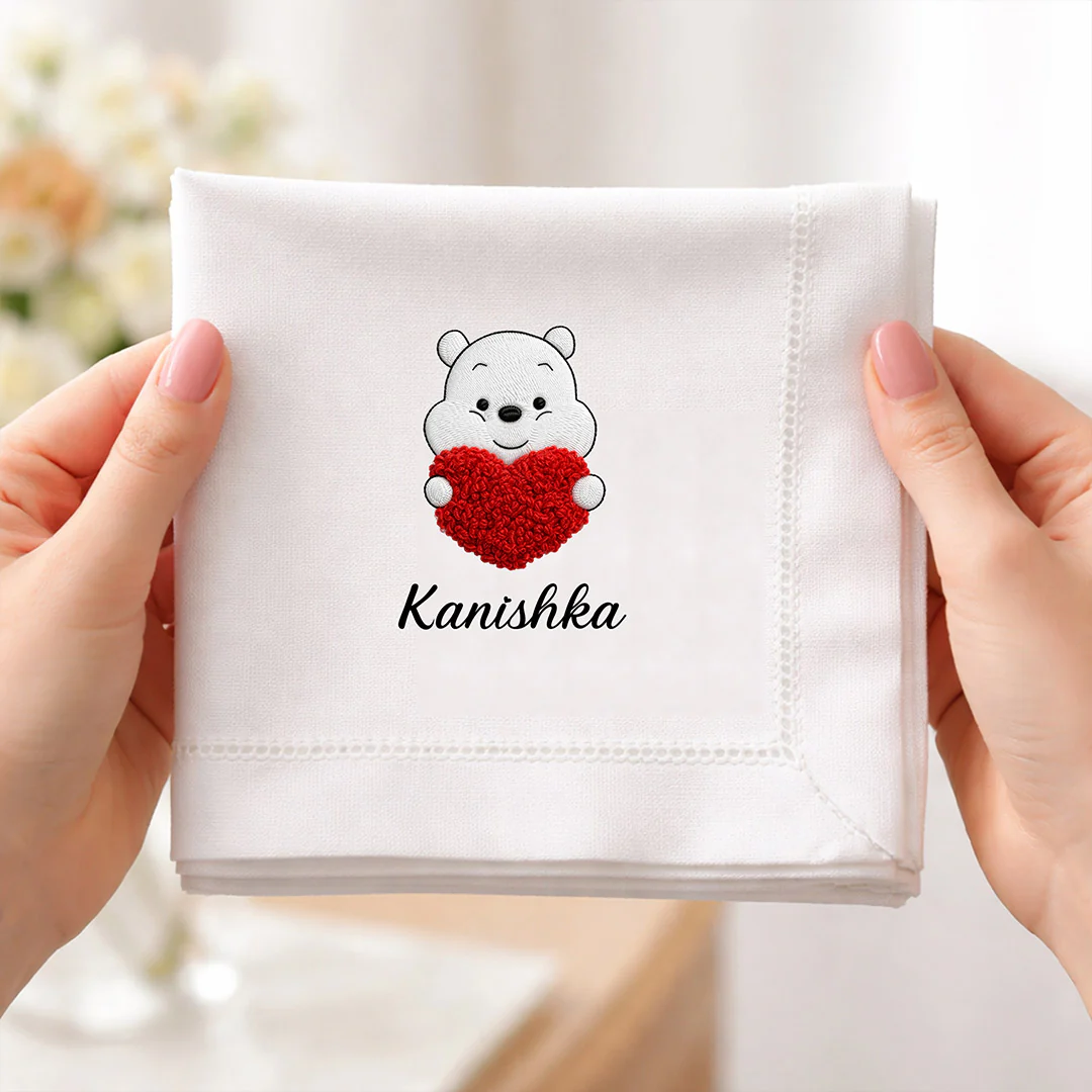 Personalized Teddy Design Handkerchief - Image 4