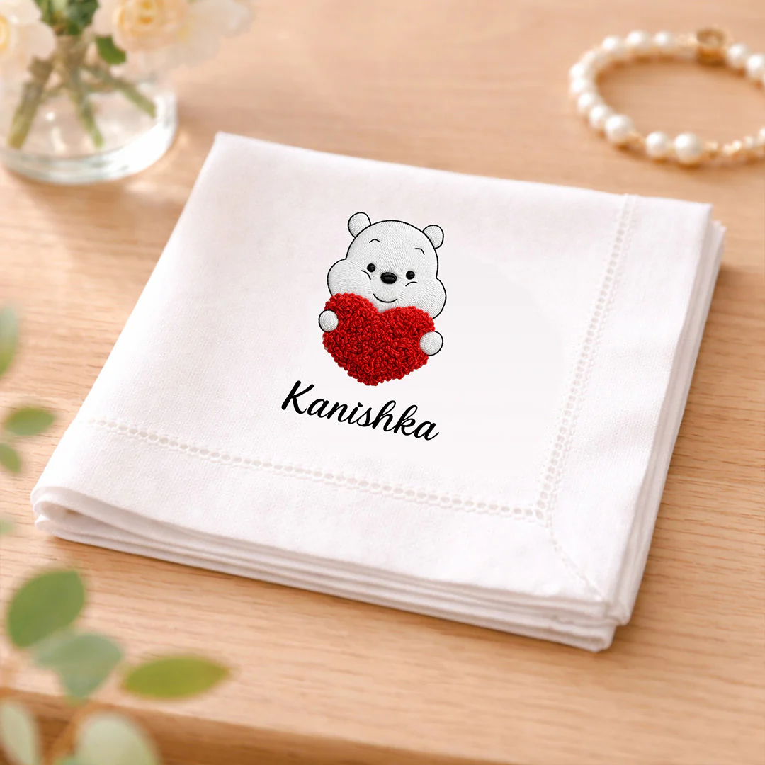 Personalized Teddy Design Handkerchief - Image 5