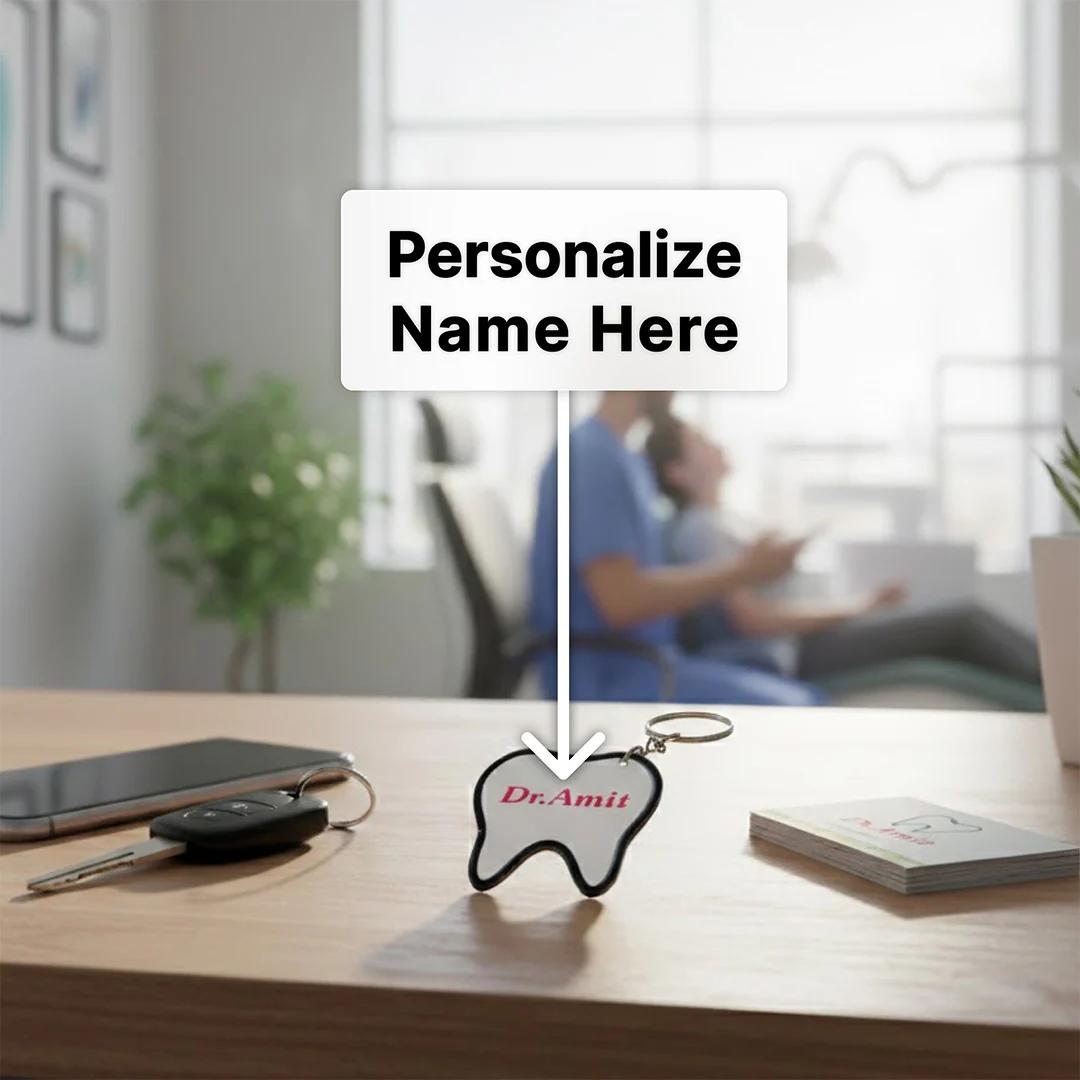 Personalized Tooth Shape Keychain (2 × 3") - Image 4