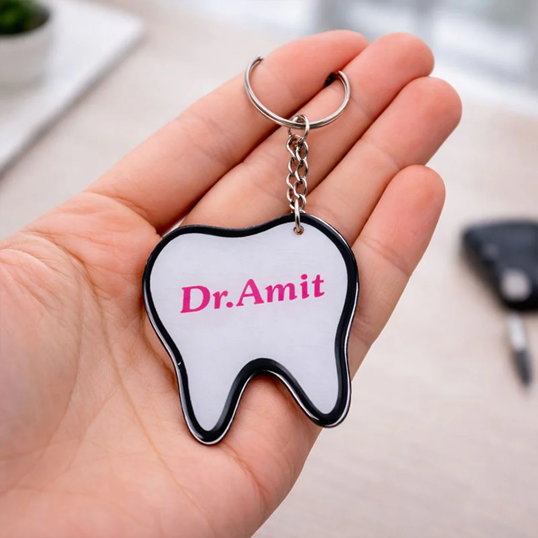 Personalized Tooth Shape Keychain (2 × 3") - Image 6
