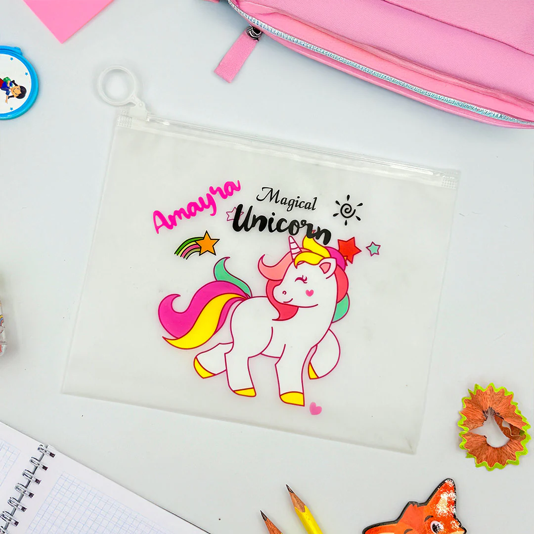 Personalized Transparent Kit Combo-10 Pencils(1 Box) , 1 Eraser, 1 Sharpener &  Sticky Notes - Image 3