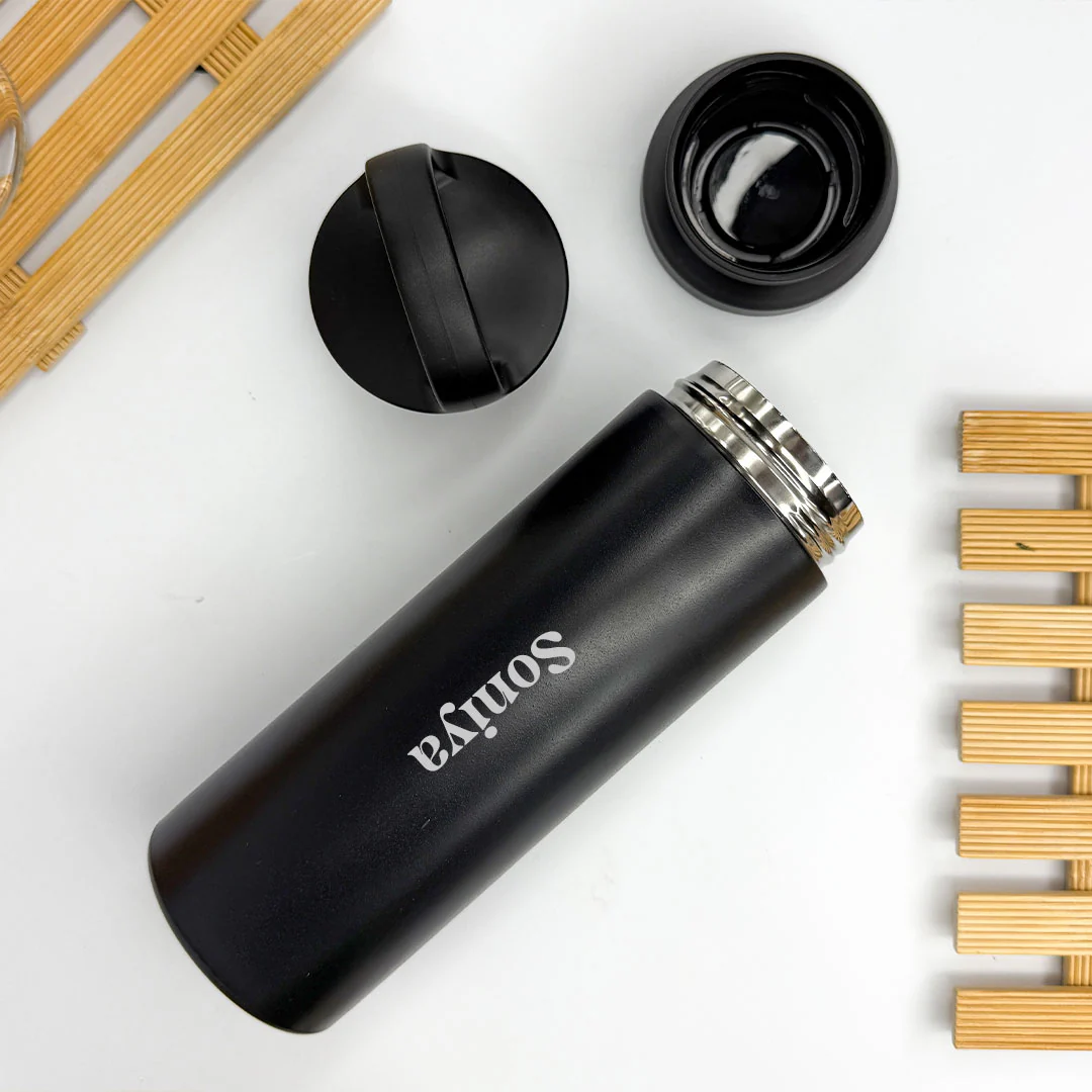 Personalized Travel 500 ML Stainless Steel Water Bottle - Tumbler With Lid - Image 3