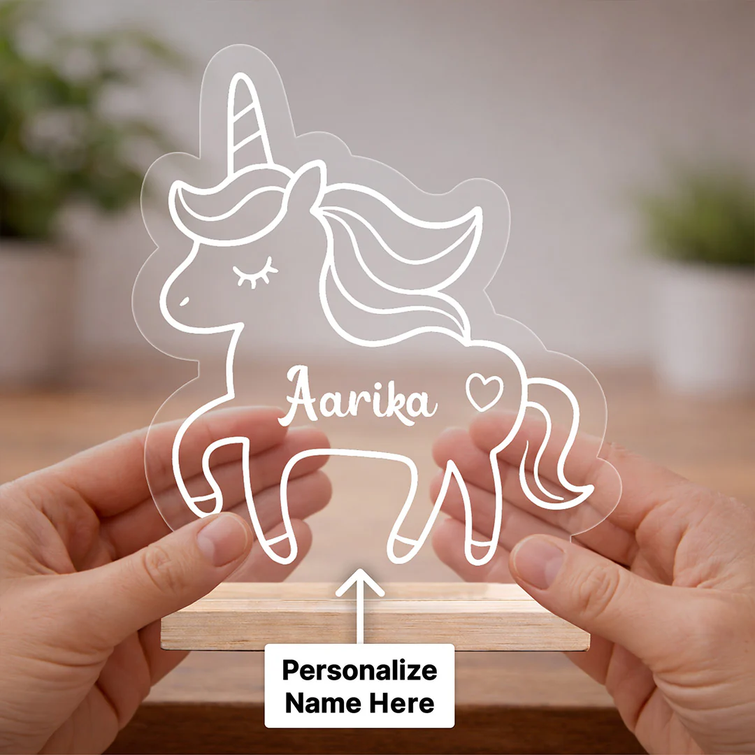 Personalized Unicorn Acrylic Name Stand for Girls, Kids & Loved Ones (7x8") - Image 2