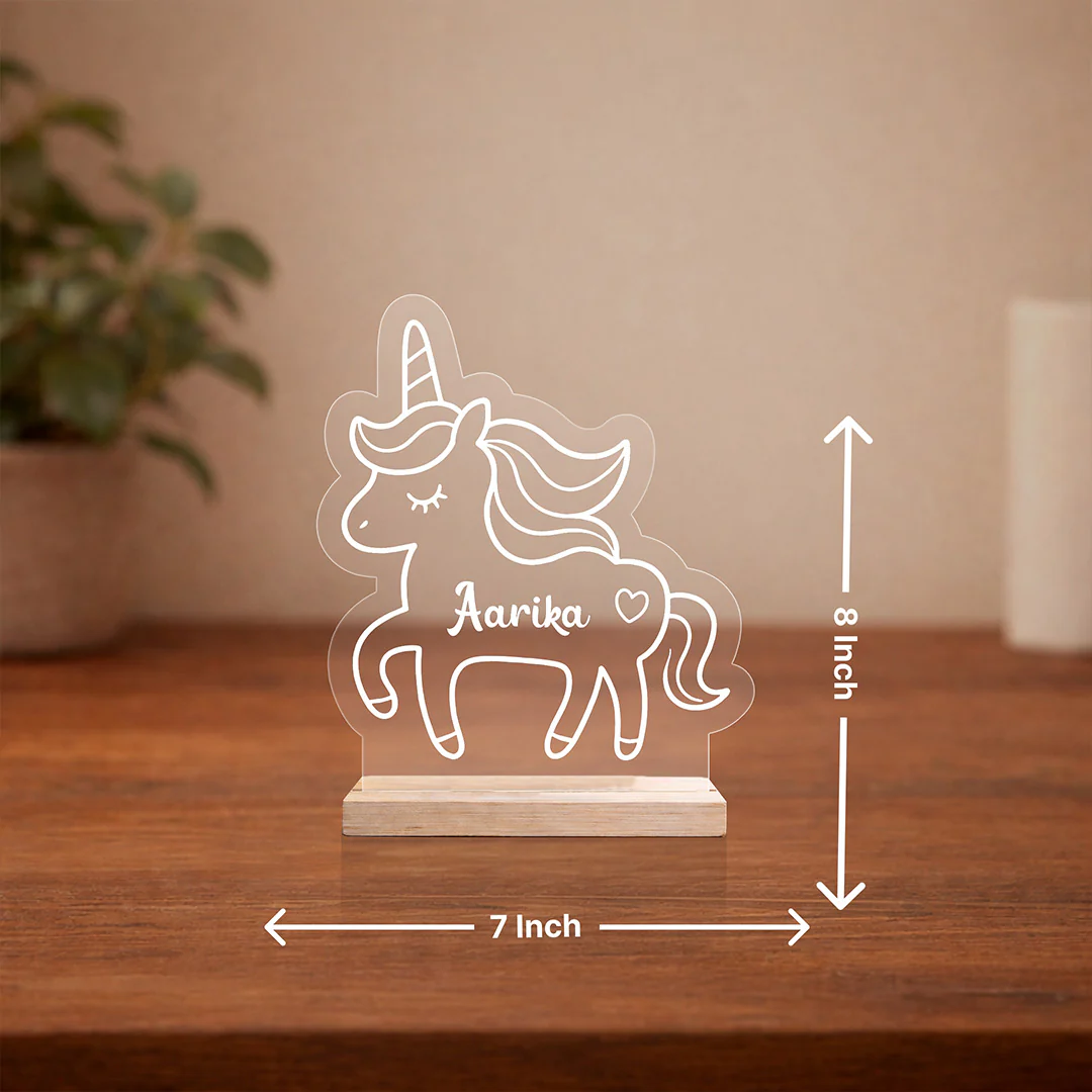 Personalized Unicorn Acrylic Name Stand for Girls, Kids & Loved Ones (7x8") - Image 3