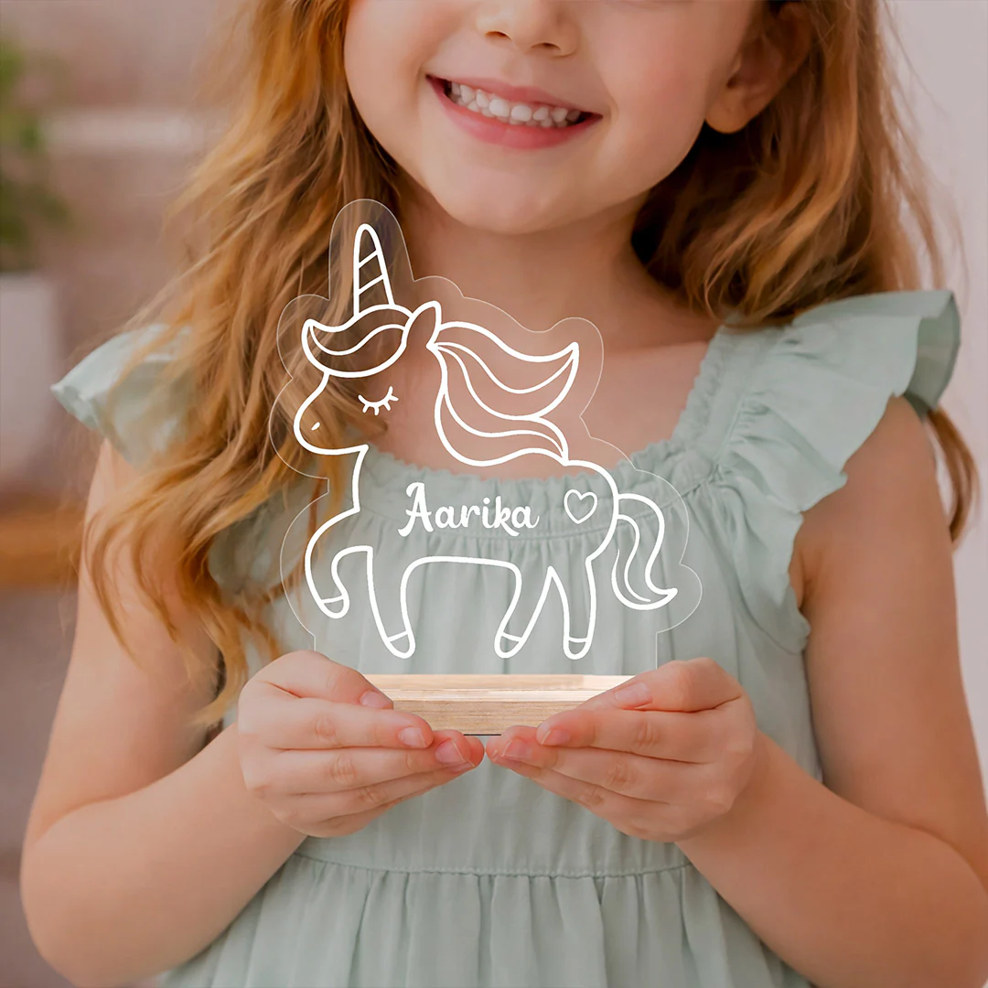 Personalized Unicorn Acrylic Name Stand for Girls, Kids & Loved Ones (7x8") - Image 4