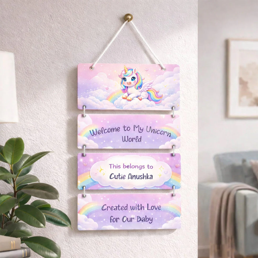 Personalized Unicorn Kids Room Hanging-9x13" - Image 5