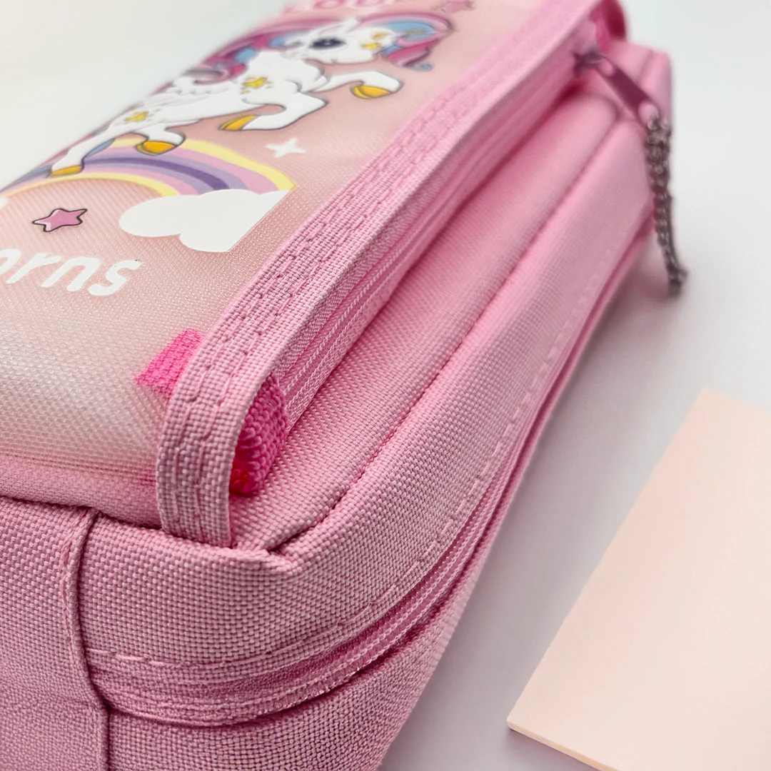 Personalized Unicorn Pencil Pouch – Pink - Image 3
