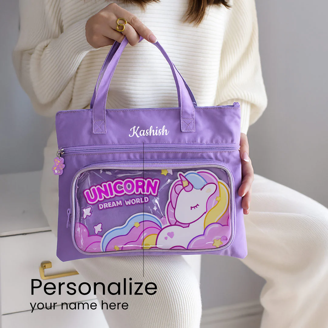 Personalized Unicorn Transparent Zipper Bag - Image 2