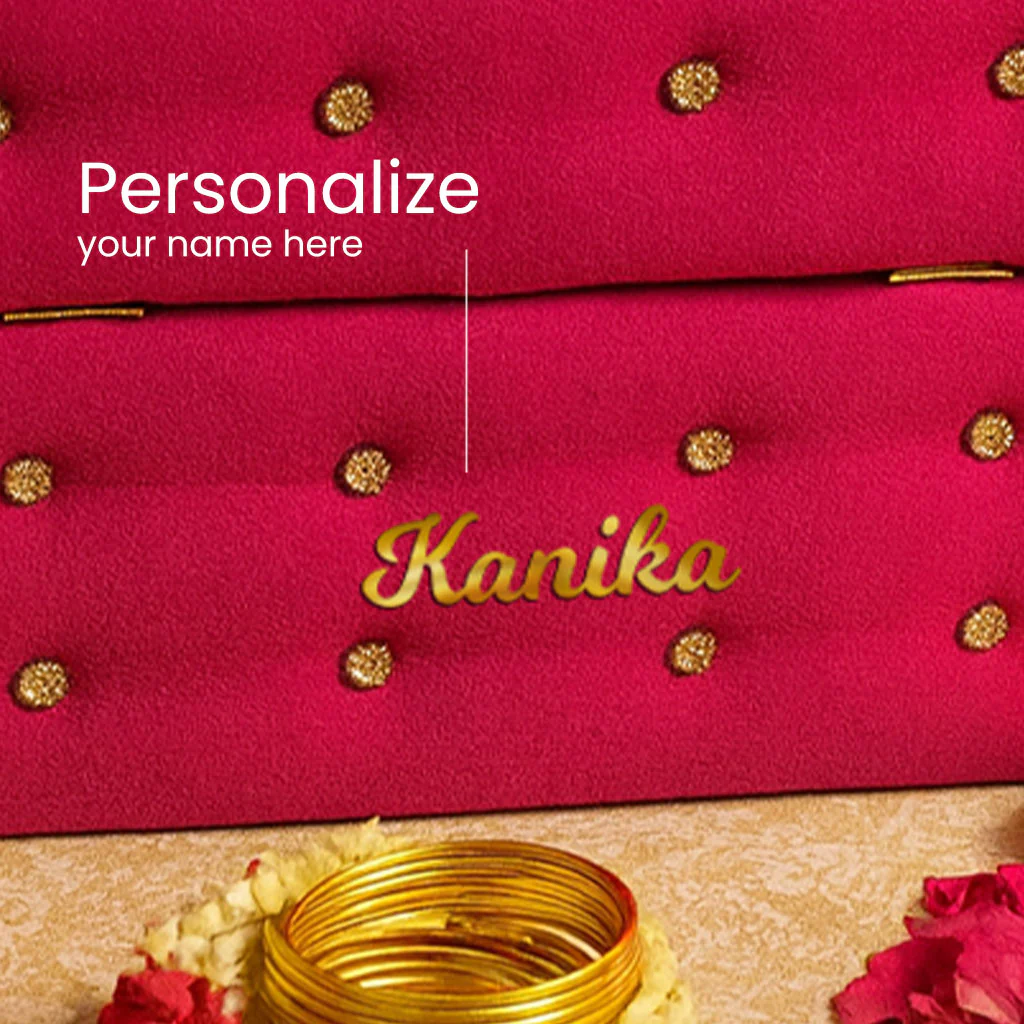 Personalized Velvet Bangle Box - Hot Pink - Image 2