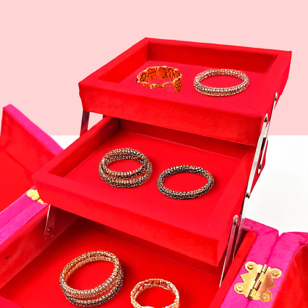 Personalized Velvet Bangle Box - Hot Pink - Image 5