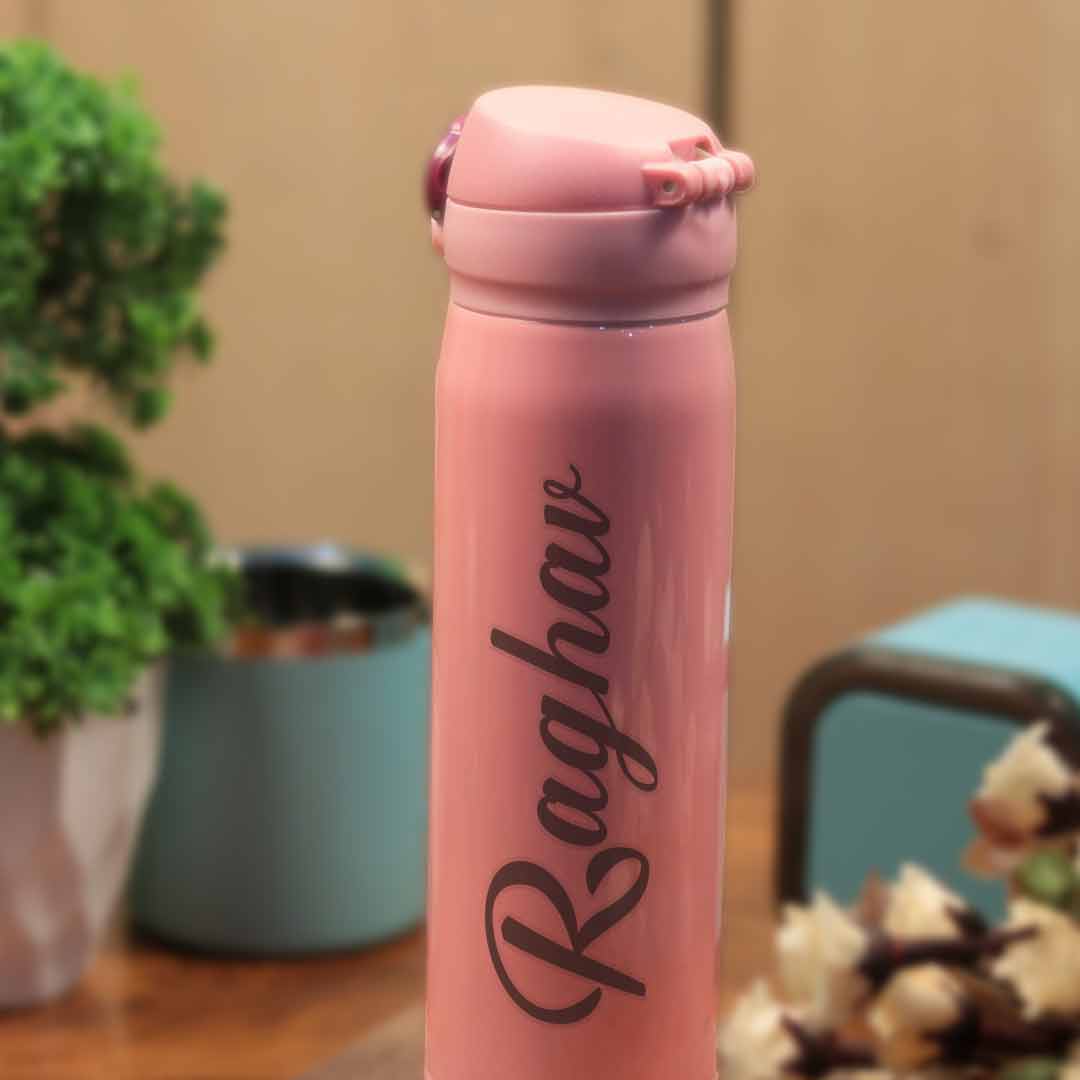 Personalized Pink Water Bottles for Kids -350 ML - Image 13