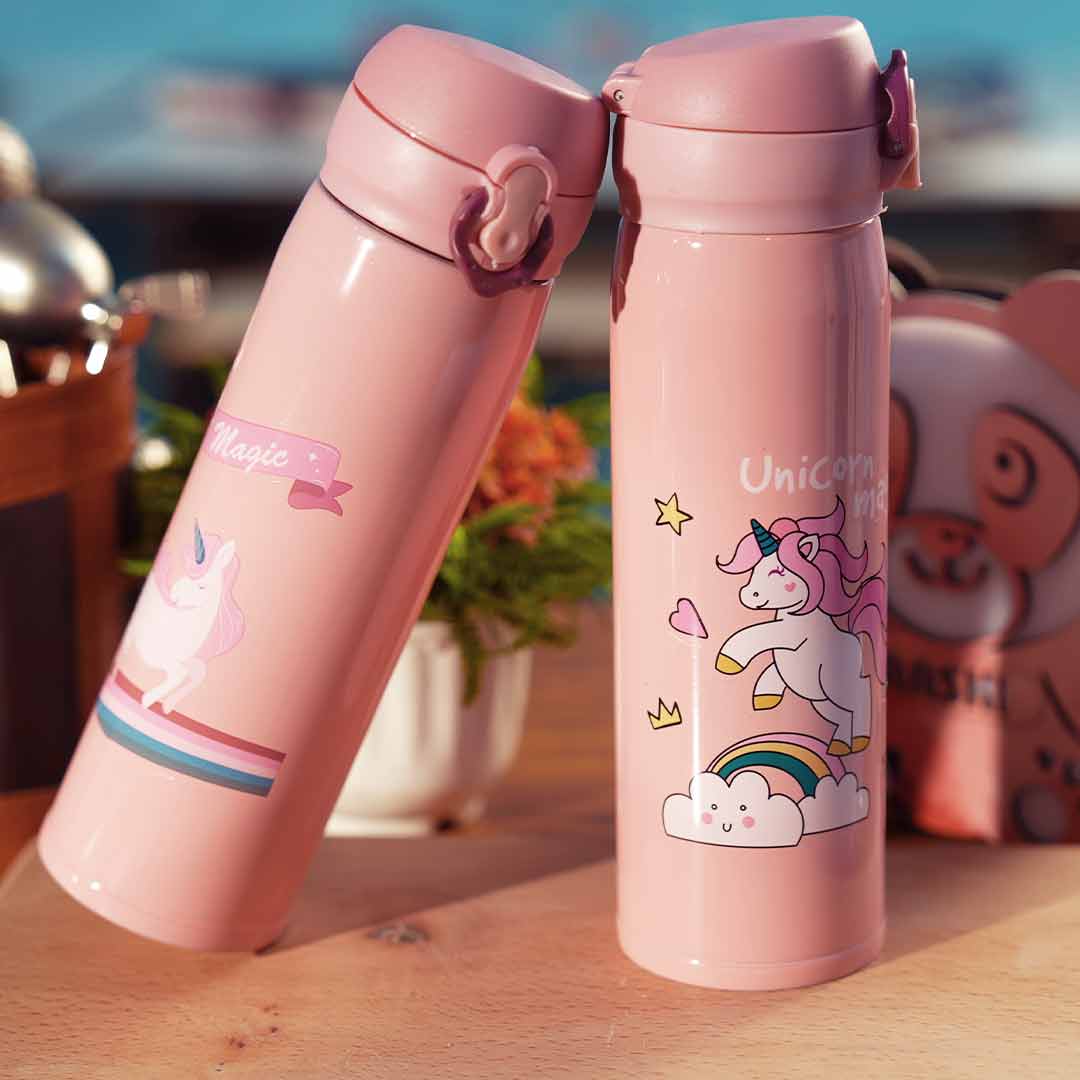 Personalized Pink Water Bottles for Kids -350 ML - Image 14