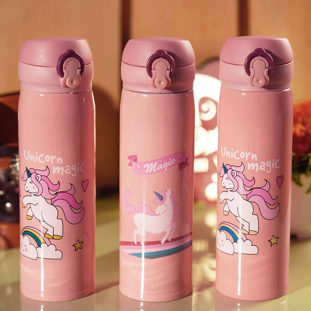 Personalized Pink Water Bottles for Kids -350 ML - Image 23