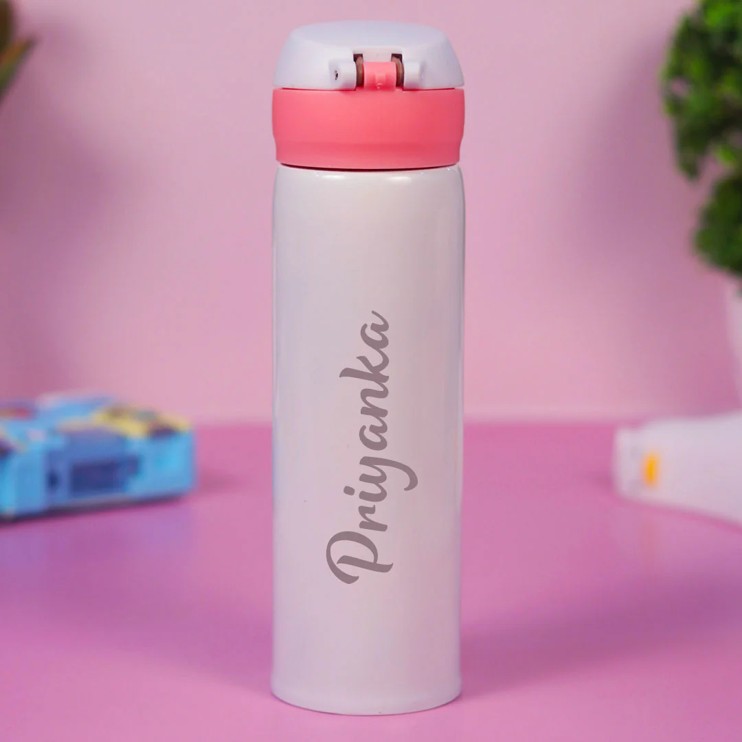 Personalized Pink Water Bottles for Kids -350 ML - Image 3