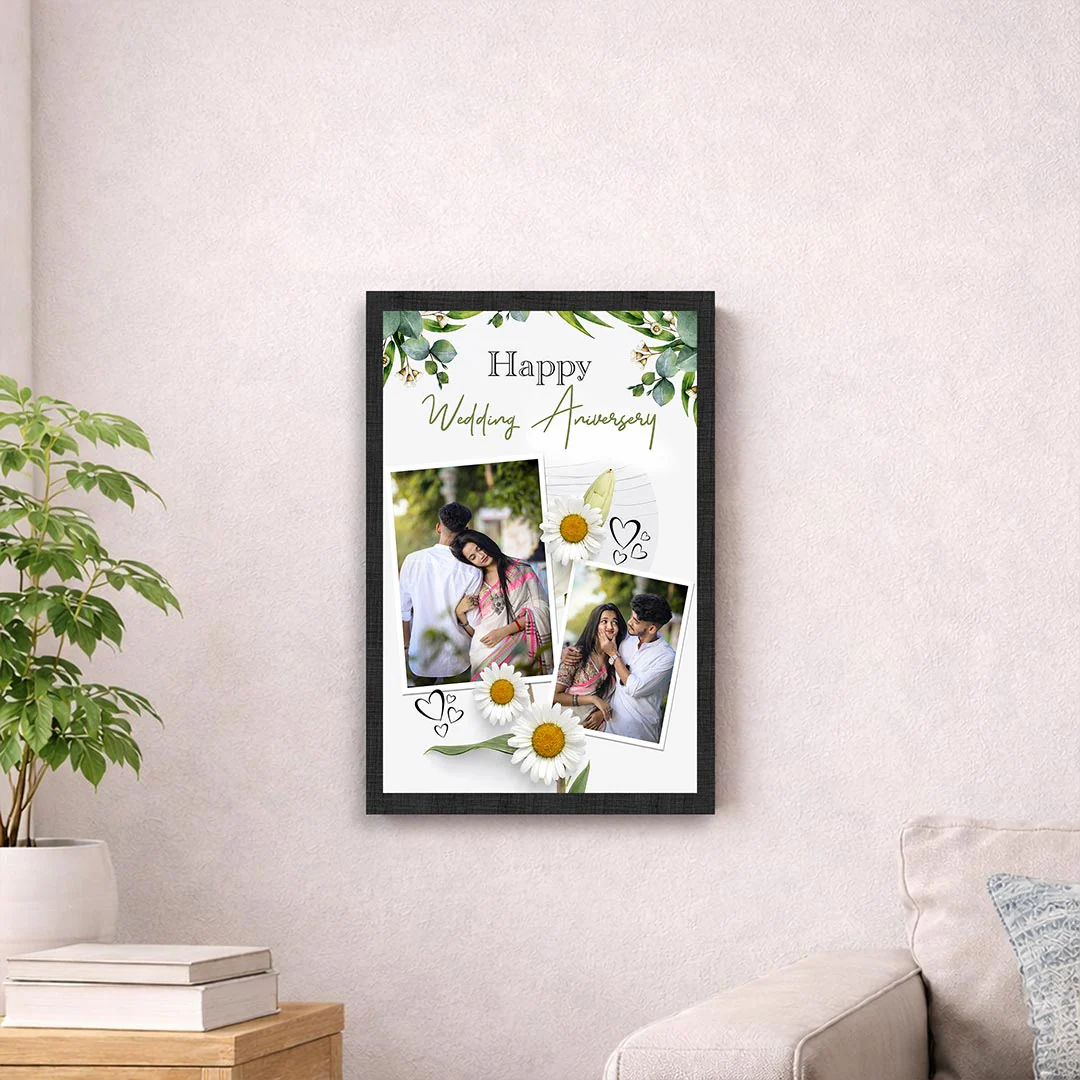 Personalized Wedding Anniversary Photo Wall Frame | Couple Memory Keepsake Gift