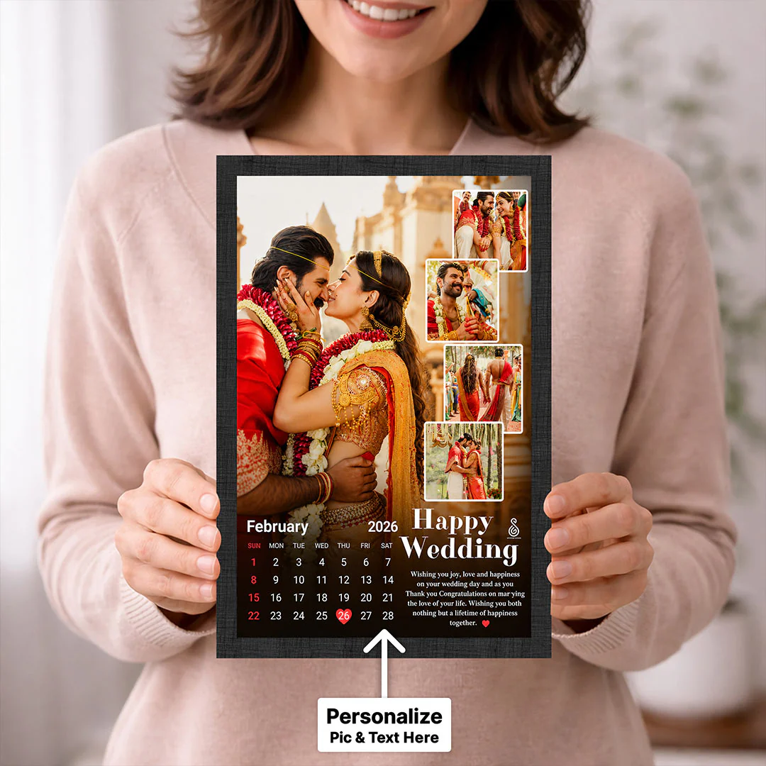 Personalized Wedding Calendar Photo Frame | Wedding Memory Wall Frame Gift - Image 2