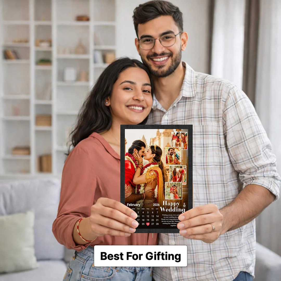 Personalized Wedding Calendar Photo Frame | Wedding Memory Wall Frame Gift - Image 4