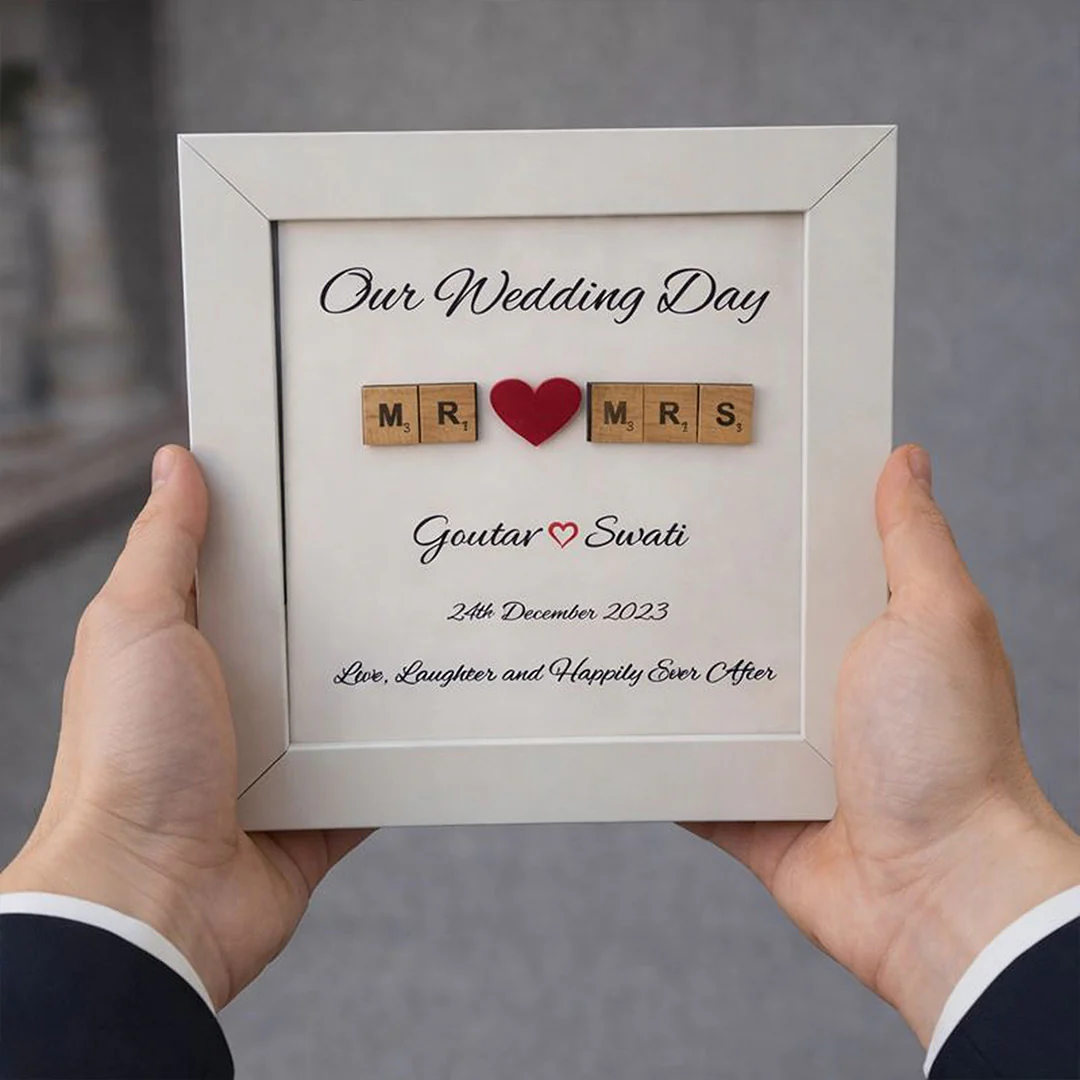 Personalized Wedding Day Photo Frame (6×6”) - Image 6