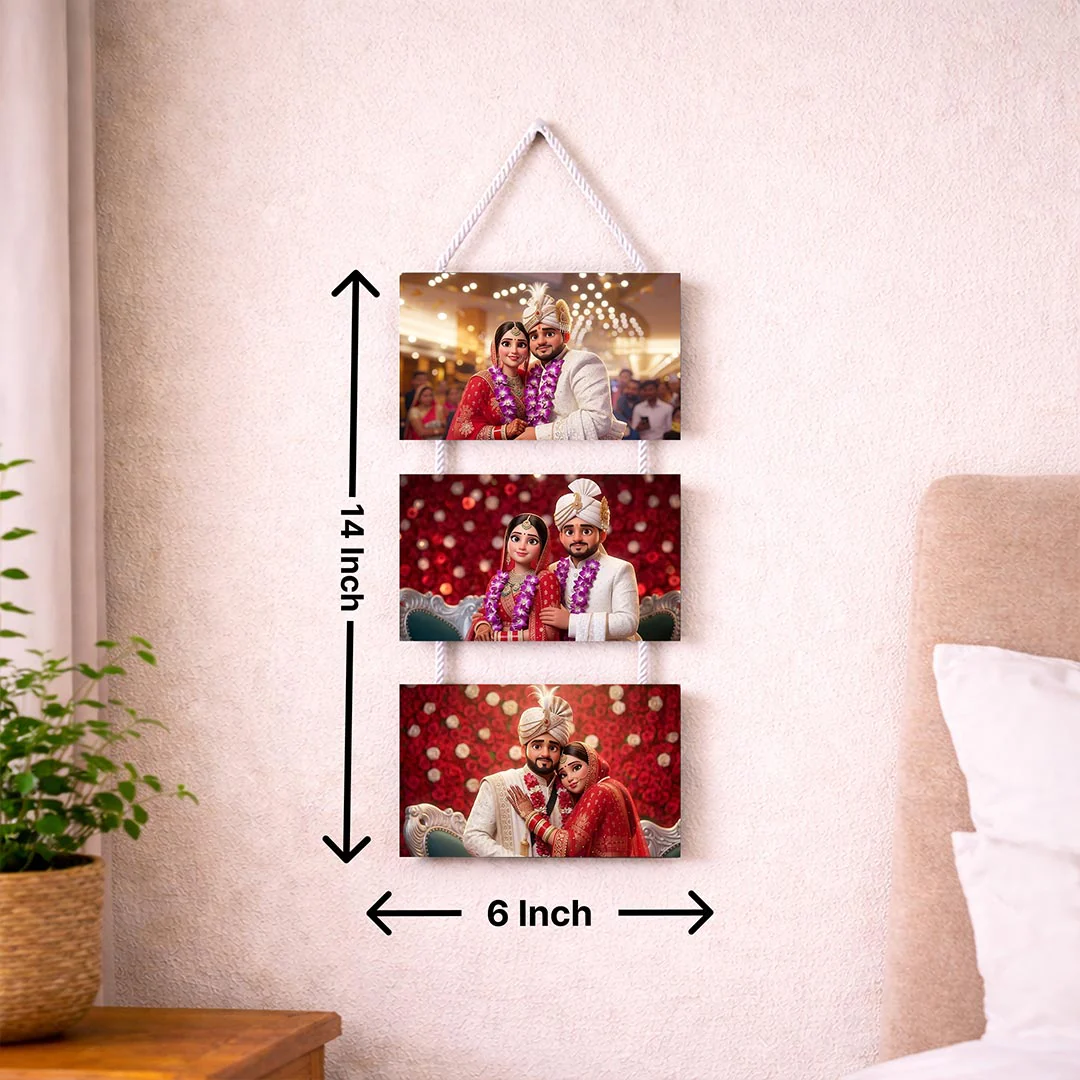 Personalized Wedding Photo Collage Wall Hanger-6x14" - Image 2