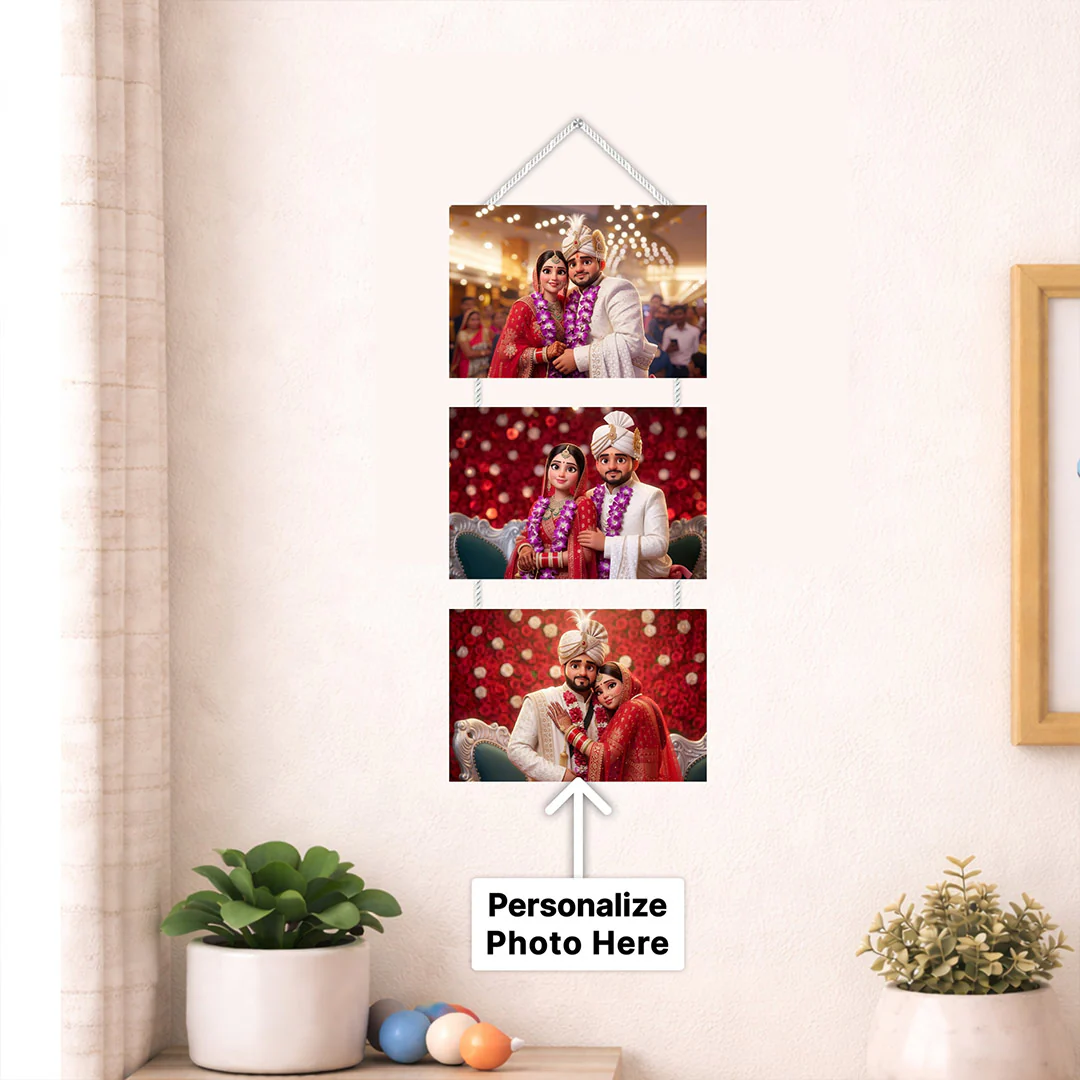 Personalized Wedding Photo Collage Wall Hanger-6x14" - Image 3