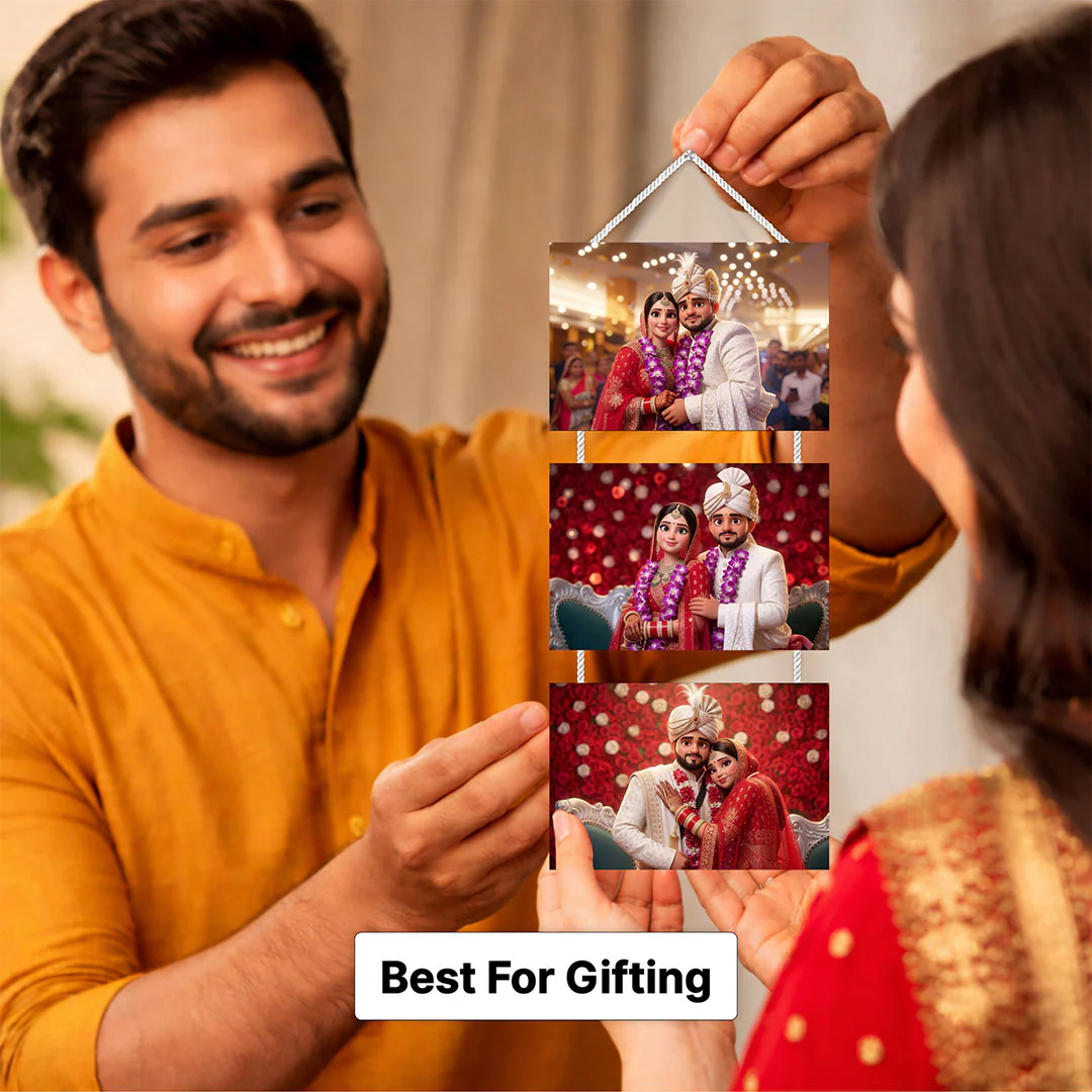 Personalized Wedding Photo Collage Wall Hanger-6x14" - Image 5