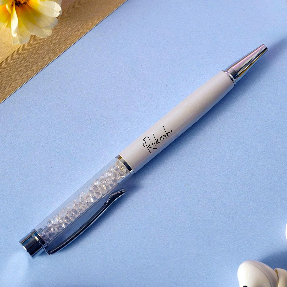 Crystal Stylus Ball Pen - White - Image 2