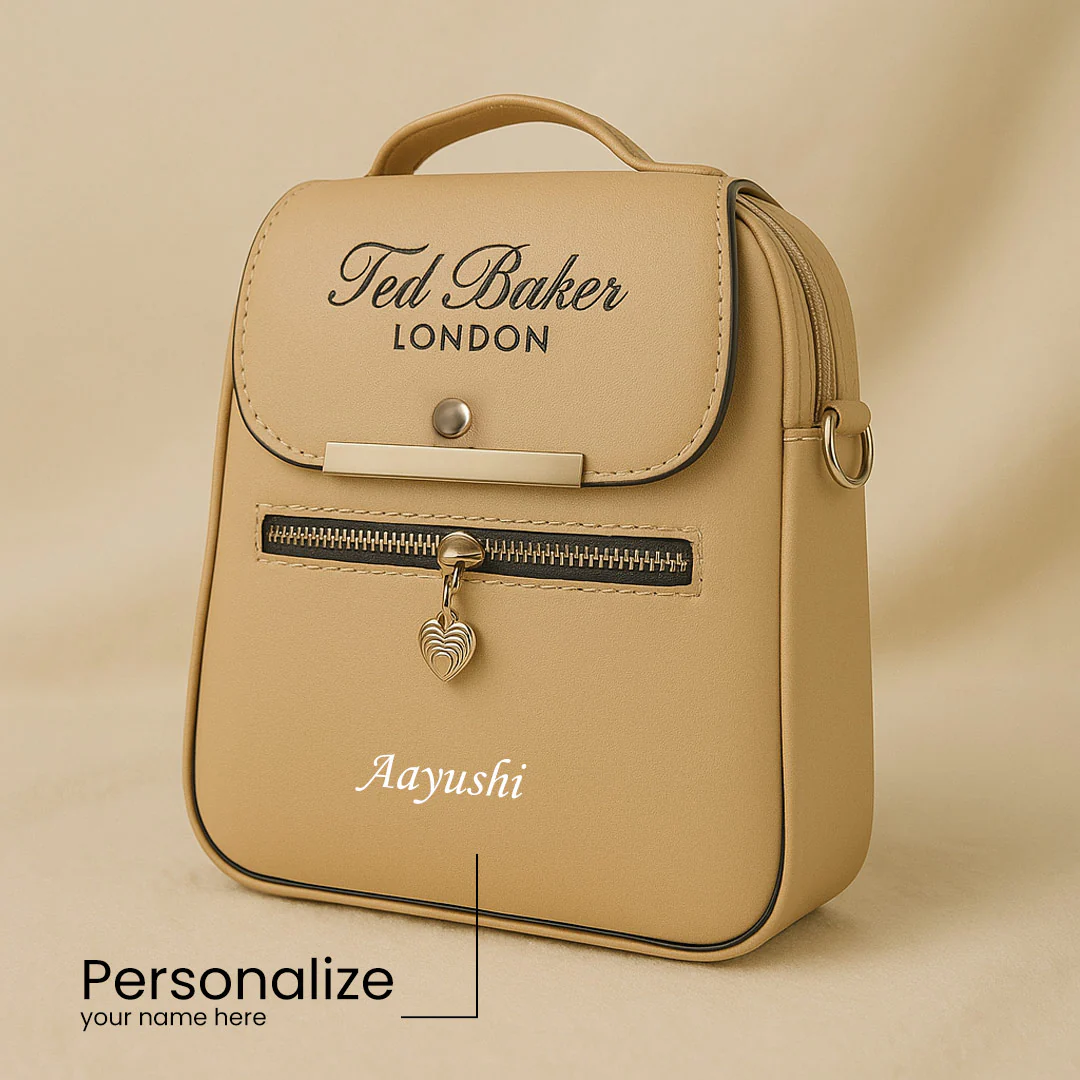 Personalized Women's Leather Sling Bag - Image 4