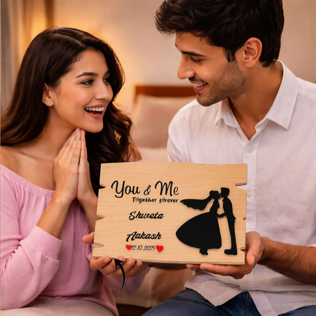 Personalized Wooden Couple Plaque – 6x8" - Image 3
