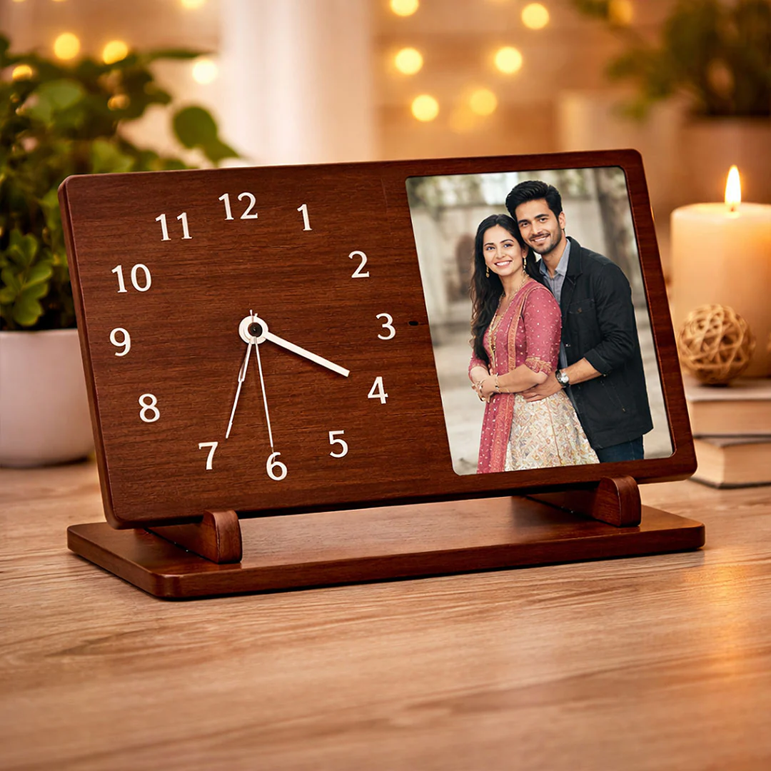 Personalized Wooden Desk Clock (9x5")